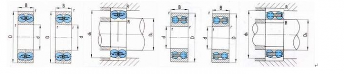 Fila d'allineamento dei cuscinetti a sfera di auto miniatura di dimensione 129 TN9 1200 ETN9 2200 E 2RS1TN9 doppia 7