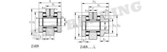Cuscinetto combinato rullo cilindrico spinto rullo dell'ago di serie ZARN2052TNP4 di ZARN 3
