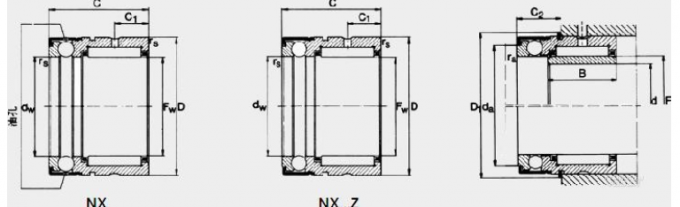 NAX20 NKX20 NX20 NX20Z ha combinato il rullo dell'ago/cuscinetto a sfera angolare del contatto 3