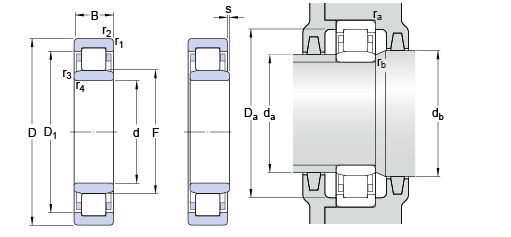 Cuscinetto a rulli cilindrico di singola fila di PCE del NU 2216 per la gabbia del nylon del compressore d'aria della macchina/della vite 0