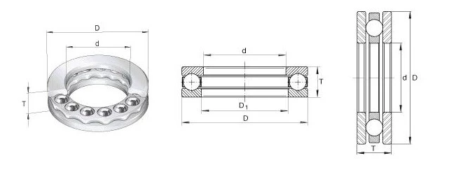 Un cuscinetto di pressione del cuscinetto a sfere di spinta di modo 51256MP per la valvola/riduttore/centrifuga del gancio della gru 0