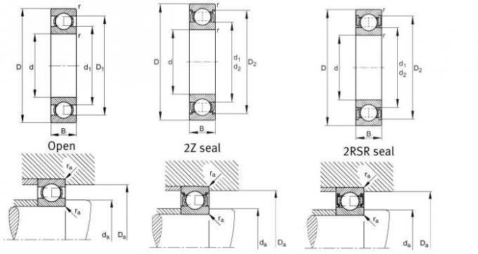 Cuscinetto profondo di corrispondenza meccanico della scanalatura 16012 con pareti sottili per il macchinario di costruzione 1